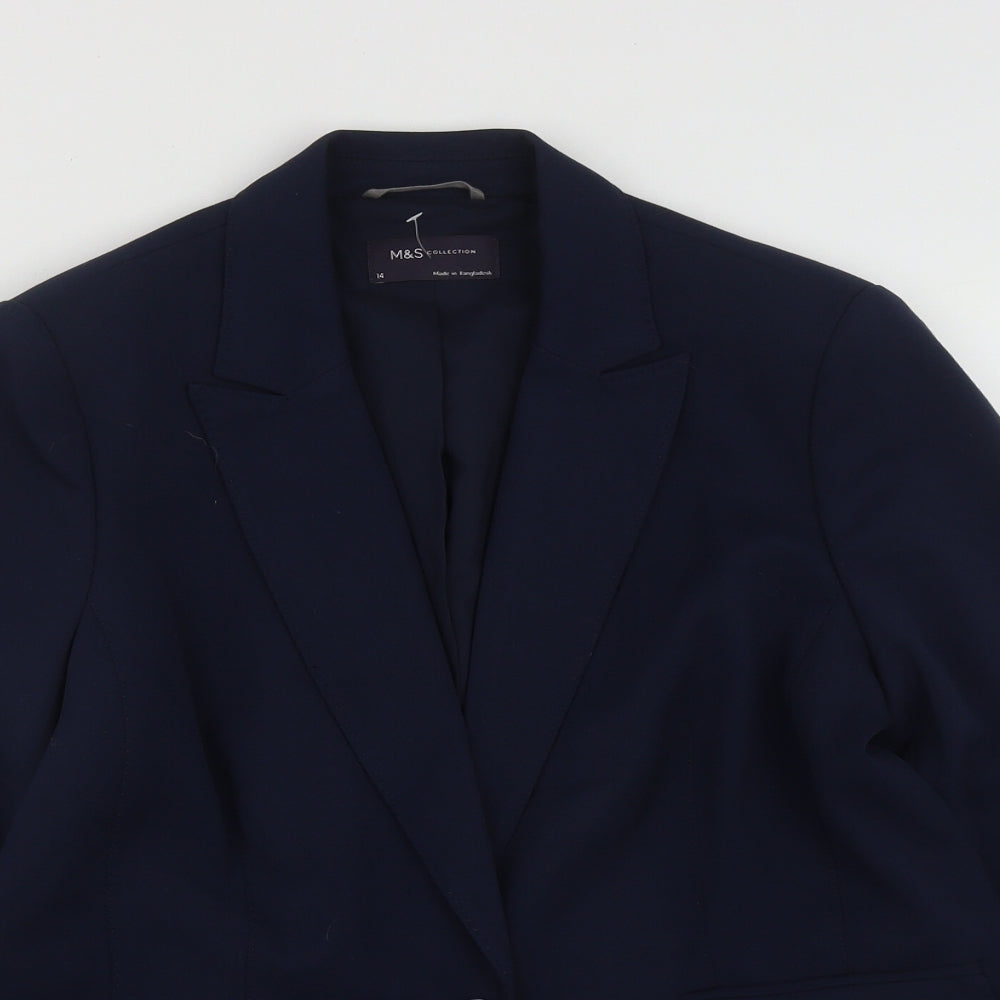 Womens UK Size 14 Marks and Spencer Regular Blue Suit Jacket