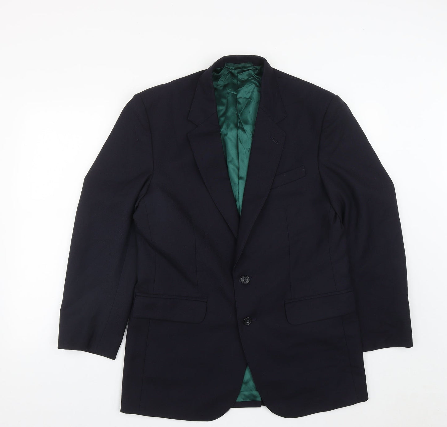 Dale Rhodes Mens Blue  Polyester Jacket Suit Jacket Size 40