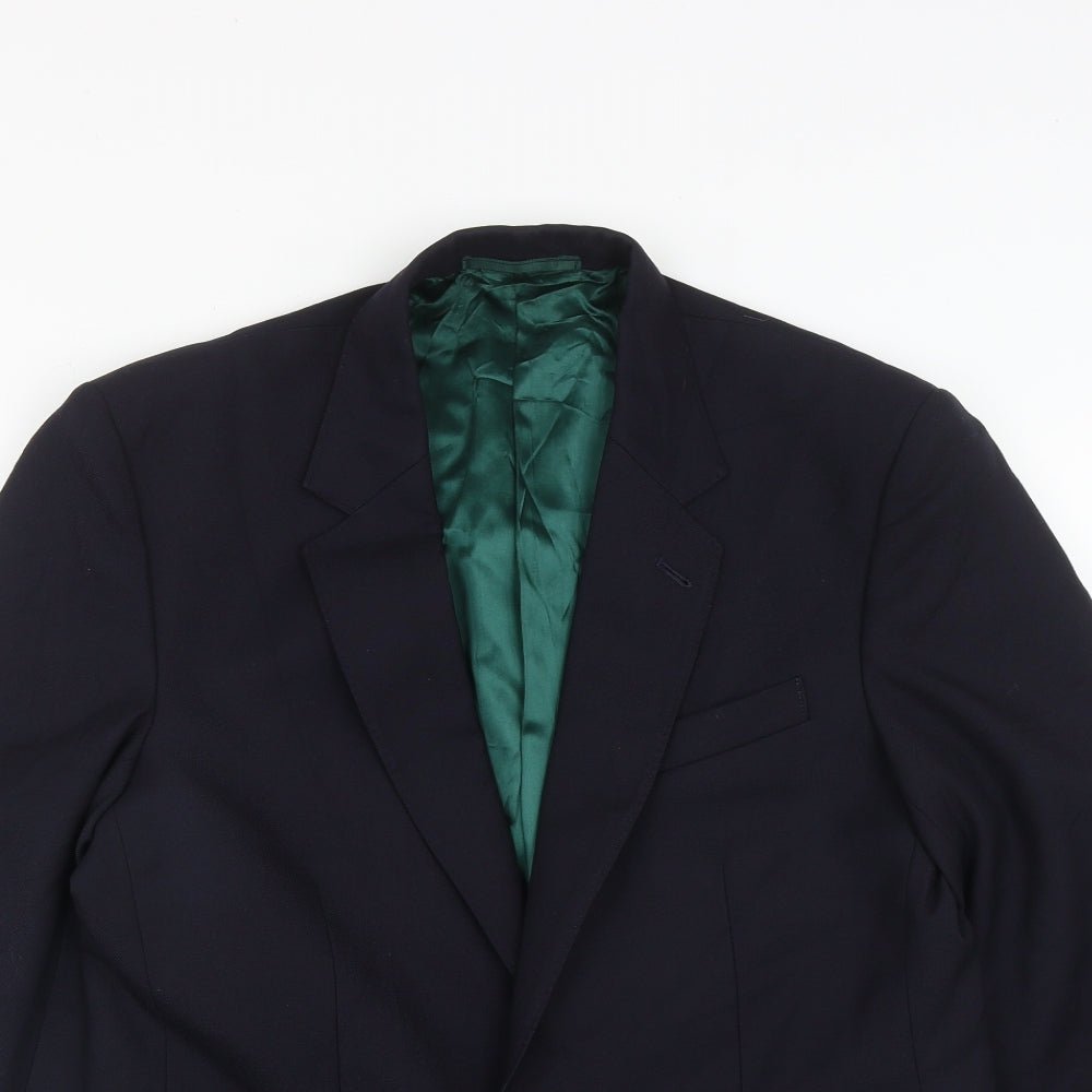 Dale Rhodes Mens Blue  Polyester Jacket Suit Jacket Size 40