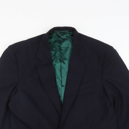 Dale Rhodes Mens Blue  Polyester Jacket Suit Jacket Size 40