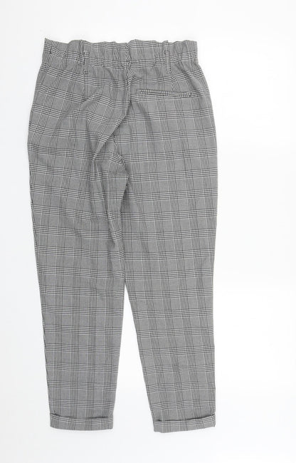 Womens UK Size M Zara Regular Fit Carrot Black Trousers