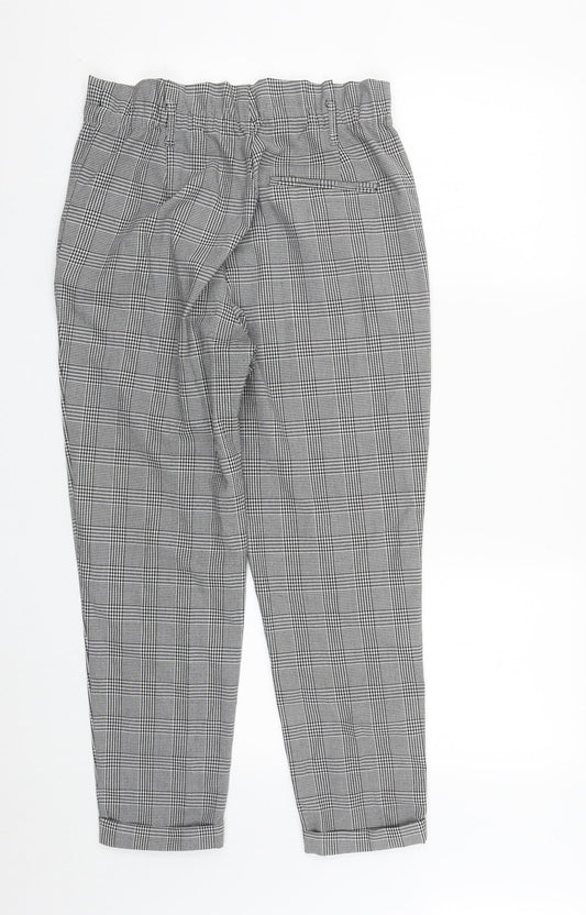 Womens UK Size M Zara Regular Fit Carrot Black Trousers