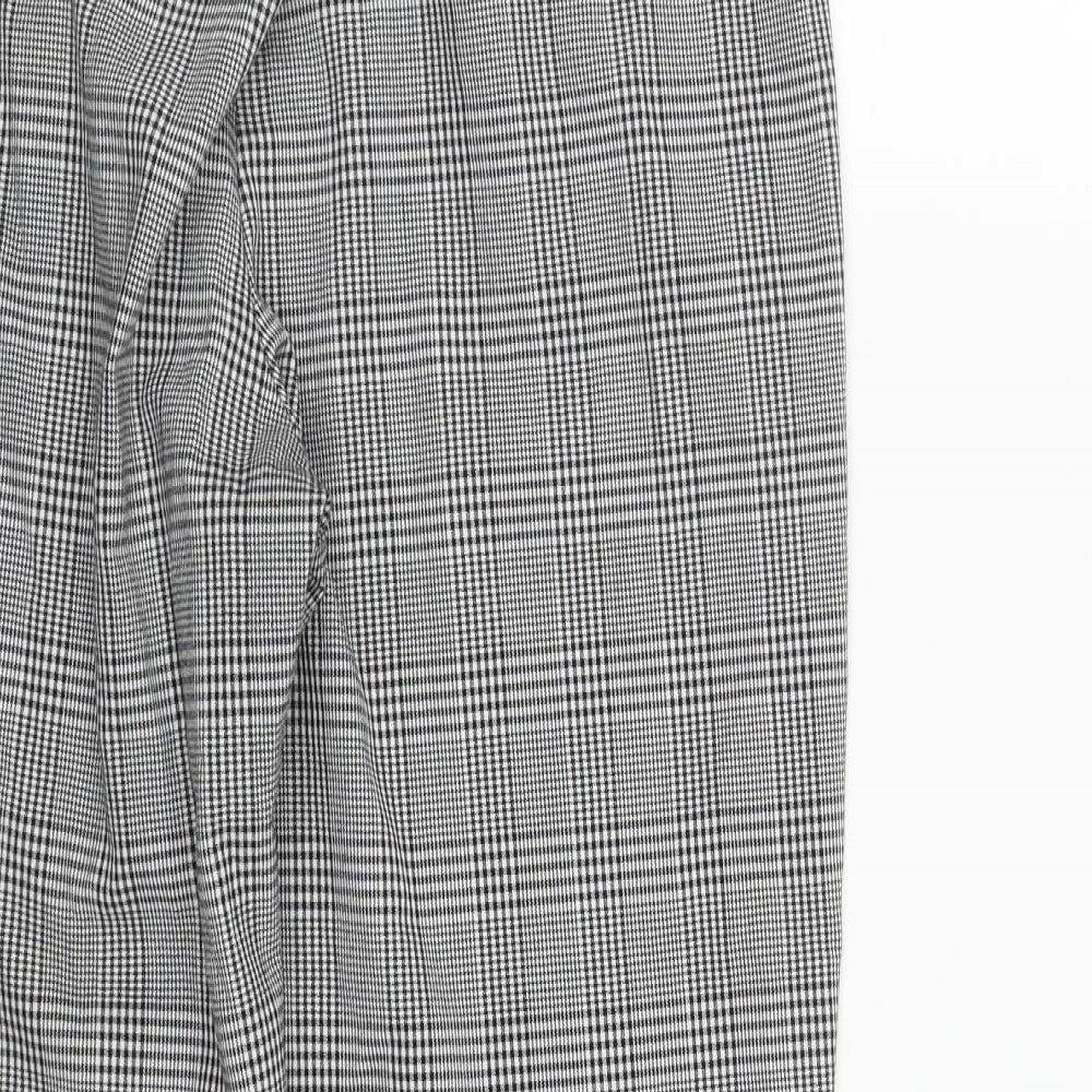 Womens UK Size M Zara Regular Fit Carrot Black Trousers
