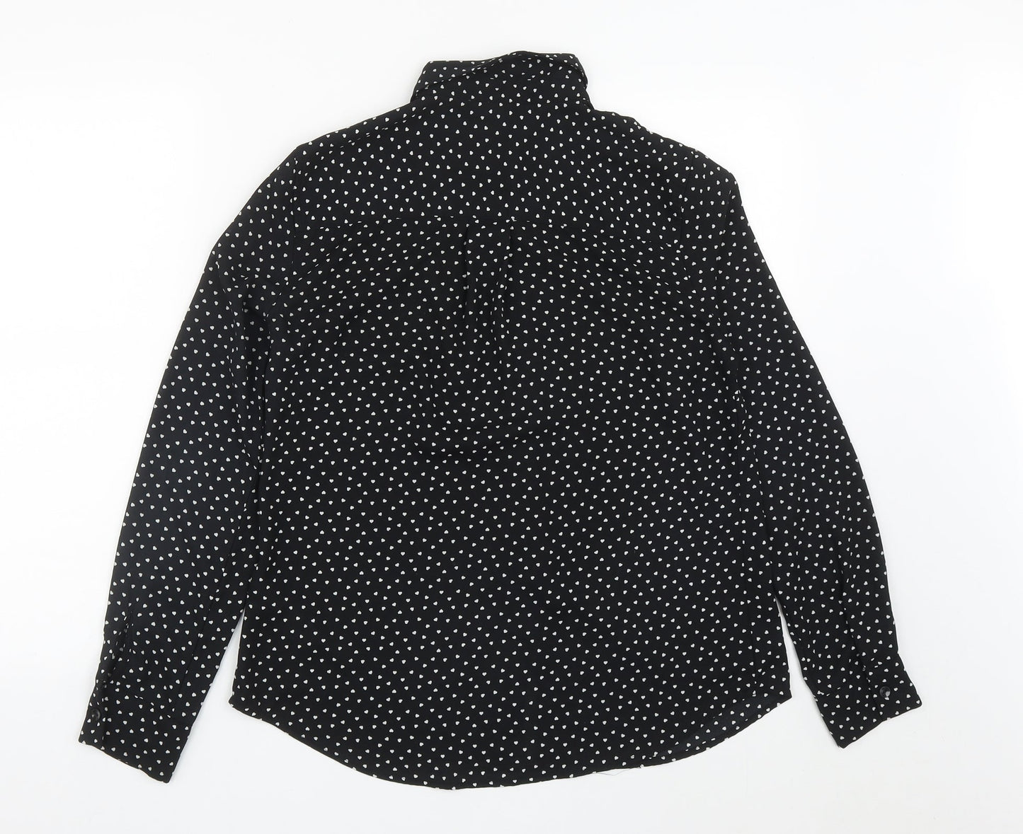 Womens UK Size 10 New Look Black Basic Button-Up