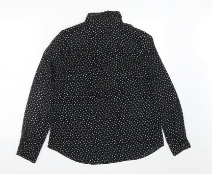 Womens UK Size 10 New Look Black Basic Button-Up