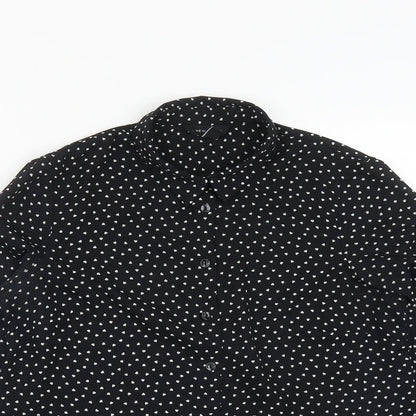 Womens UK Size 10 New Look Black Basic Button-Up