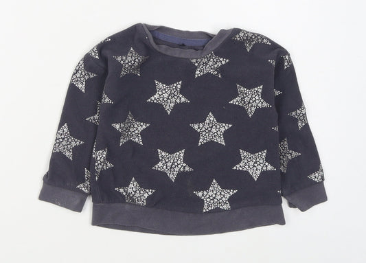 George Girls Grey Geometric Polyester Pullover Jumper Size 18-24 Months  Pullover
