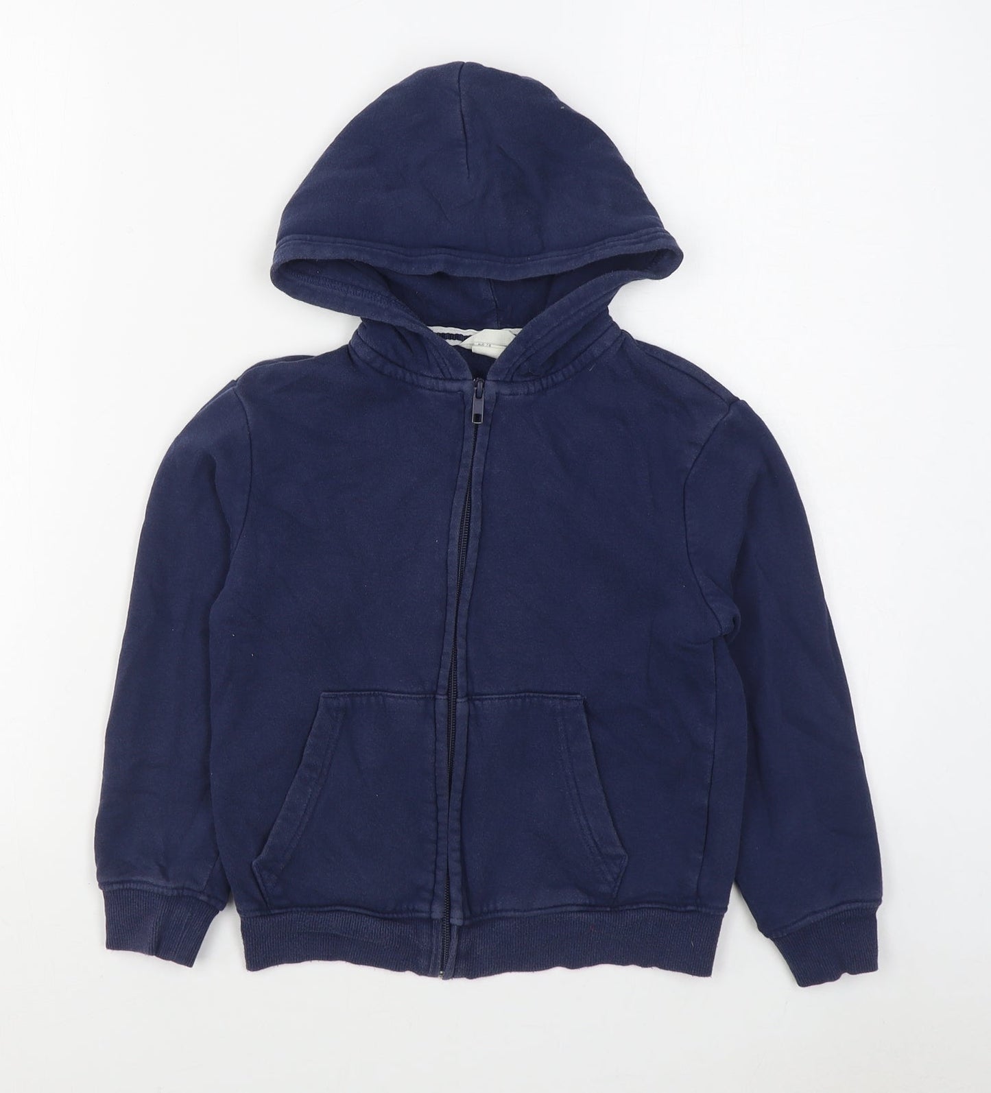 H&M Boys Blue  Cotton Full Zip Hoodie Size 6-7 Years  Zip