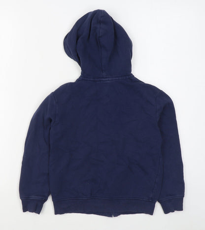 H&M Boys Blue  Cotton Full Zip Hoodie Size 6-7 Years  Zip