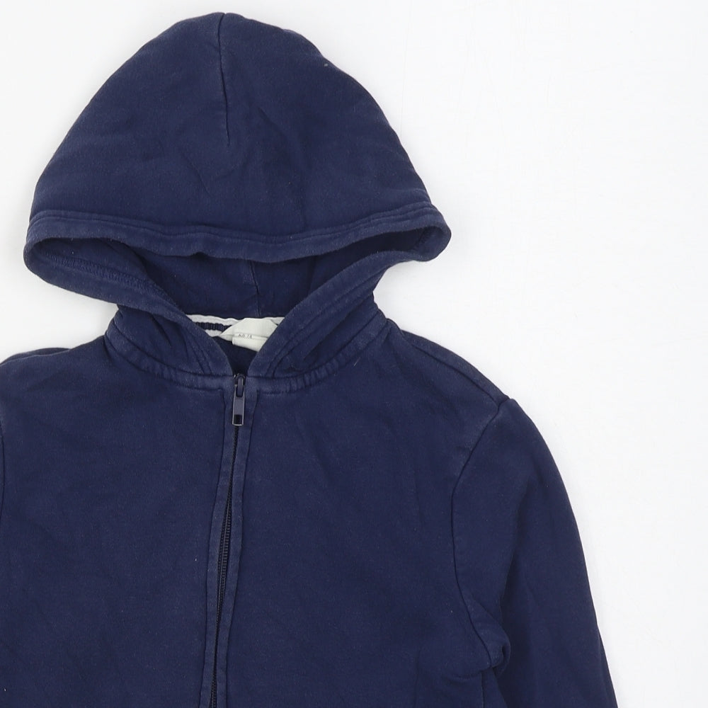 H&M Boys Blue  Cotton Full Zip Hoodie Size 6-7 Years  Zip