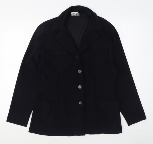 Ego Womens Black   Jacket Blazer Size 14  Button