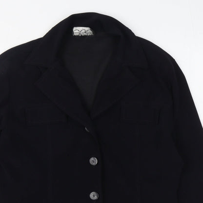 Ego Womens Black   Jacket Blazer Size 14  Button