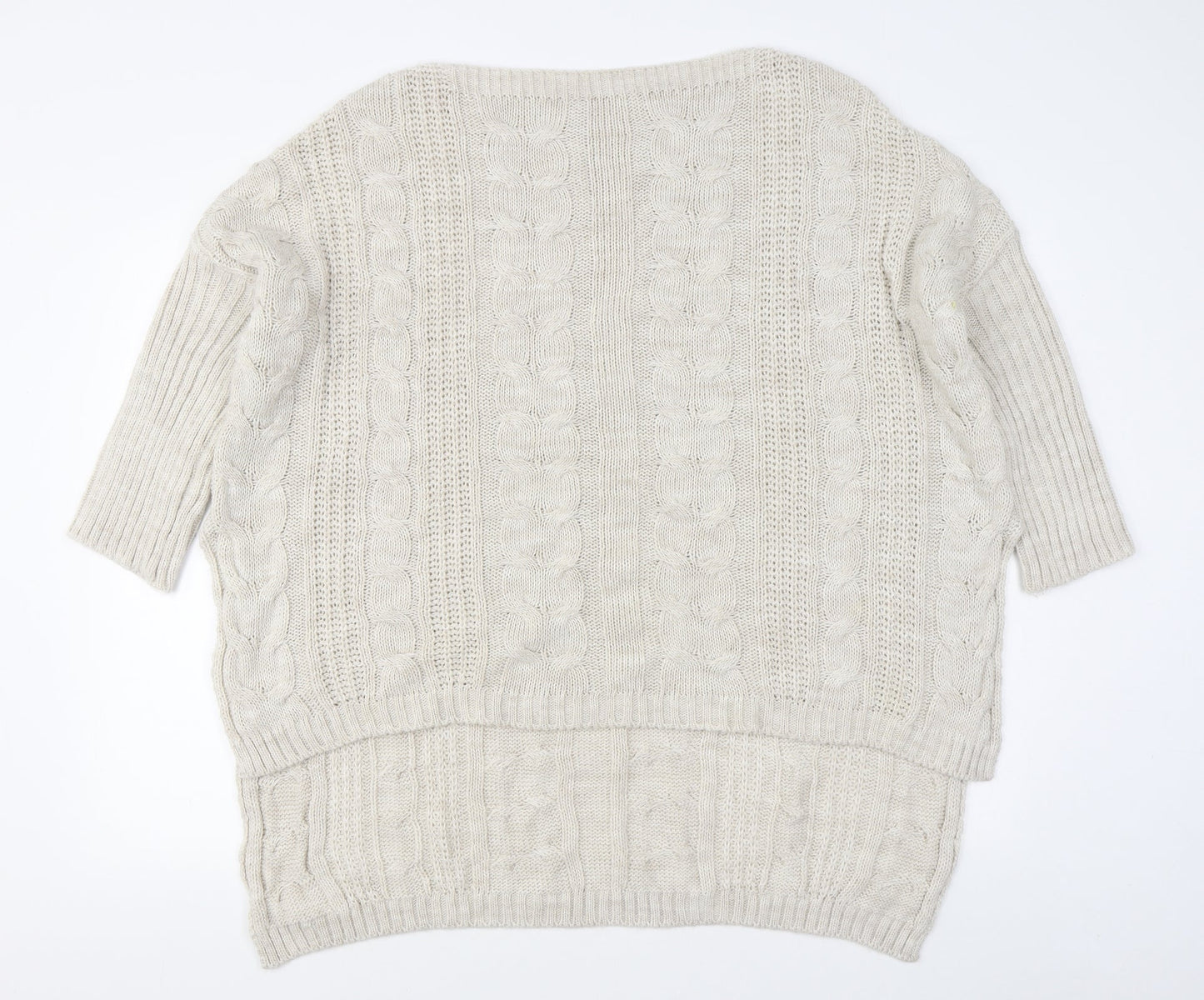 Womens UK Size M Preworn Beige Pullover Jumper
