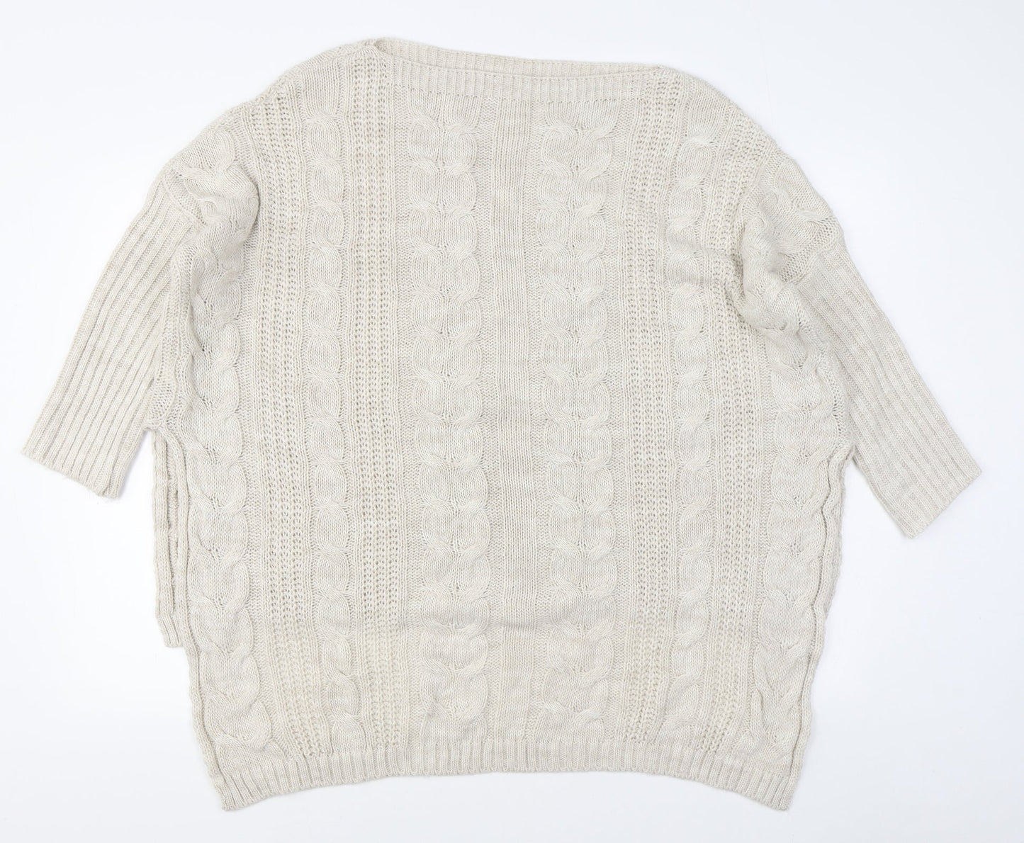 Womens UK Size M Preworn Beige Pullover Jumper
