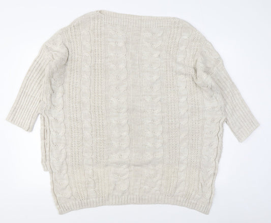 Womens UK Size M Preworn Beige Pullover Jumper