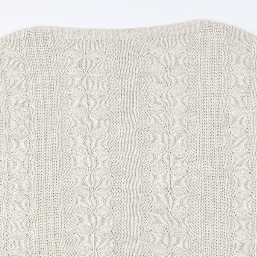 Womens UK Size M Preworn Beige Pullover Jumper