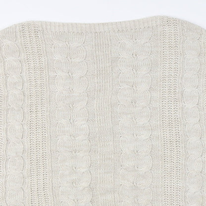 Womens UK Size M Preworn Beige Pullover Jumper