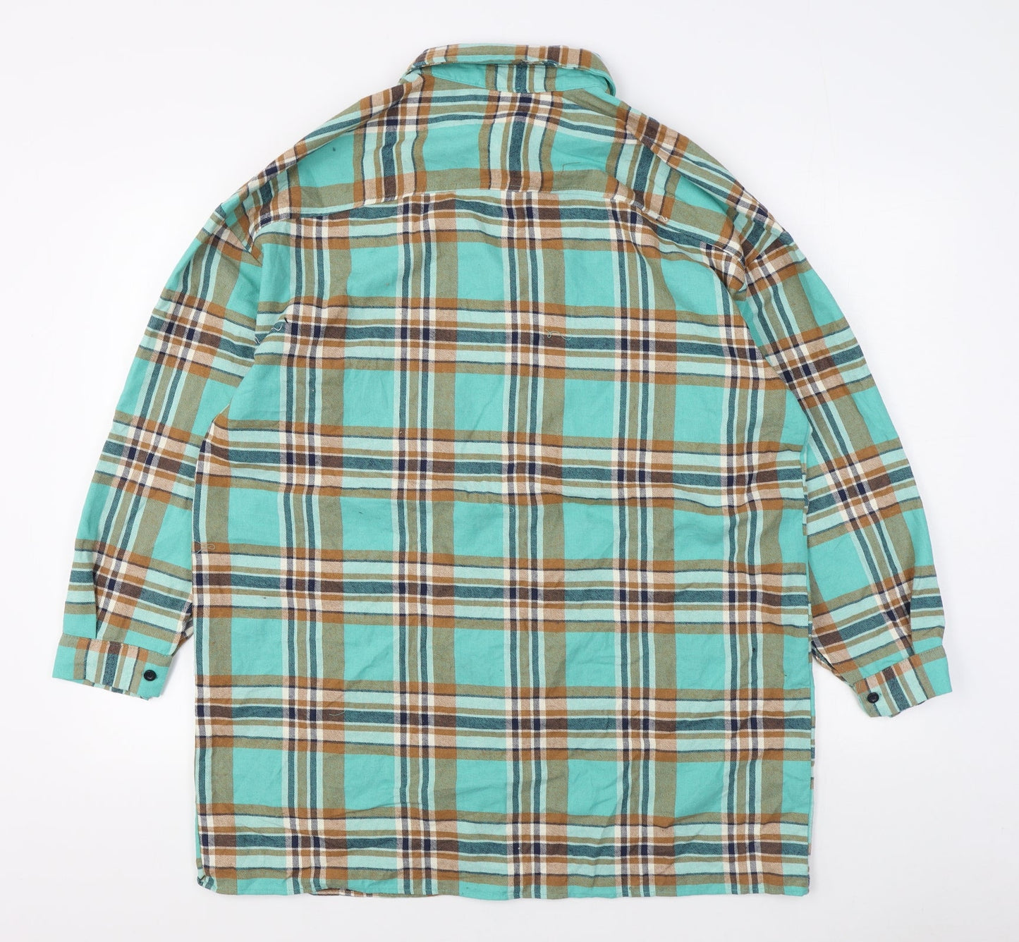 Mens UK Size M Boohoo Green  Button-Up Long Sleeve Casual Shirt