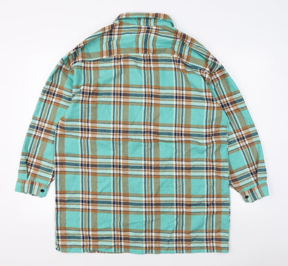 Mens UK Size M Boohoo Green  Button-Up Long Sleeve Casual Shirt