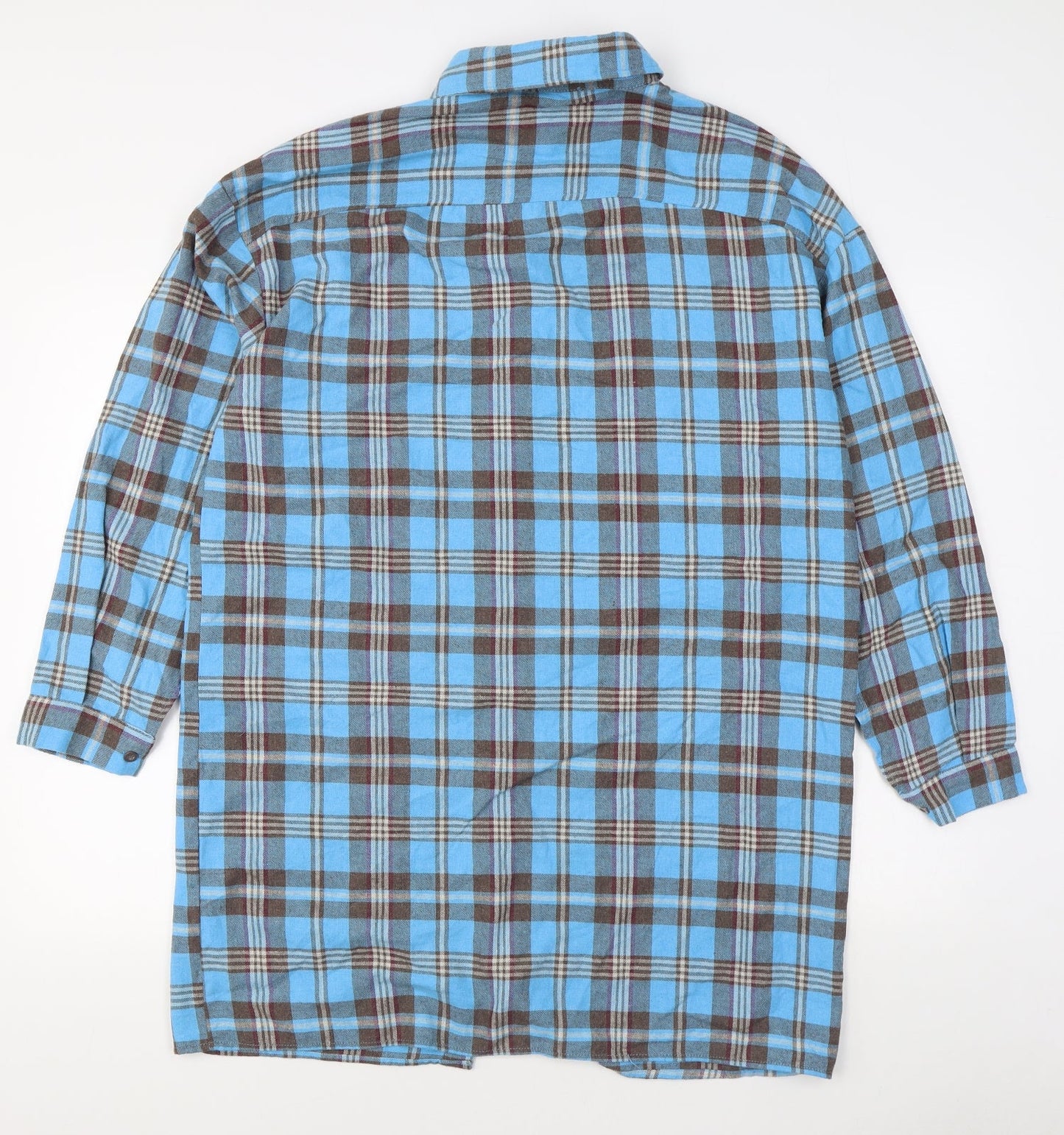 Mens UK Size M Boohoo Blue  Button-Up Long Sleeve Casual Shirt