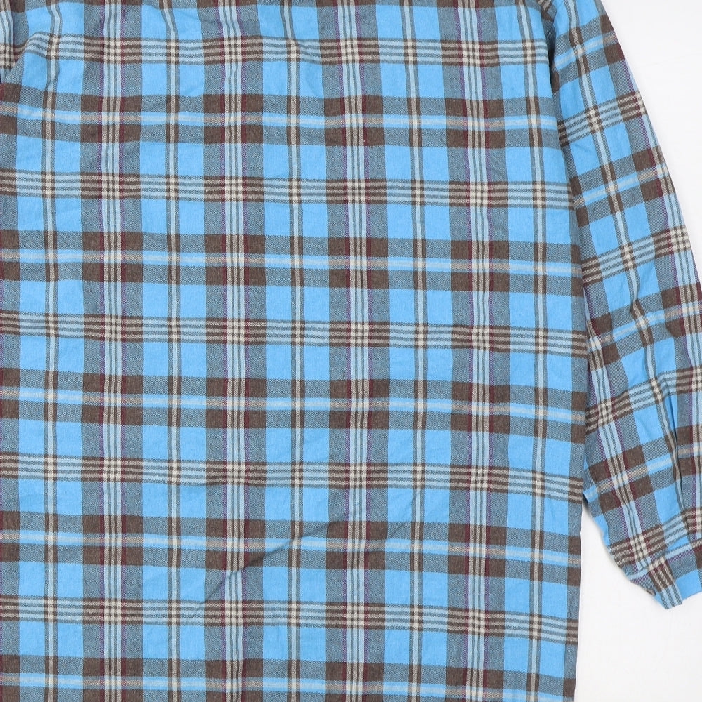 Mens UK Size M Boohoo Blue  Button-Up Long Sleeve Casual Shirt