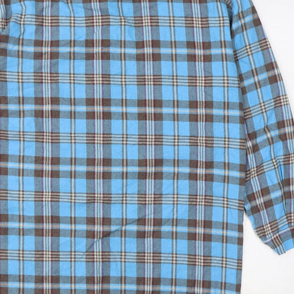 Mens UK Size M Boohoo Blue  Button-Up Long Sleeve Casual Shirt