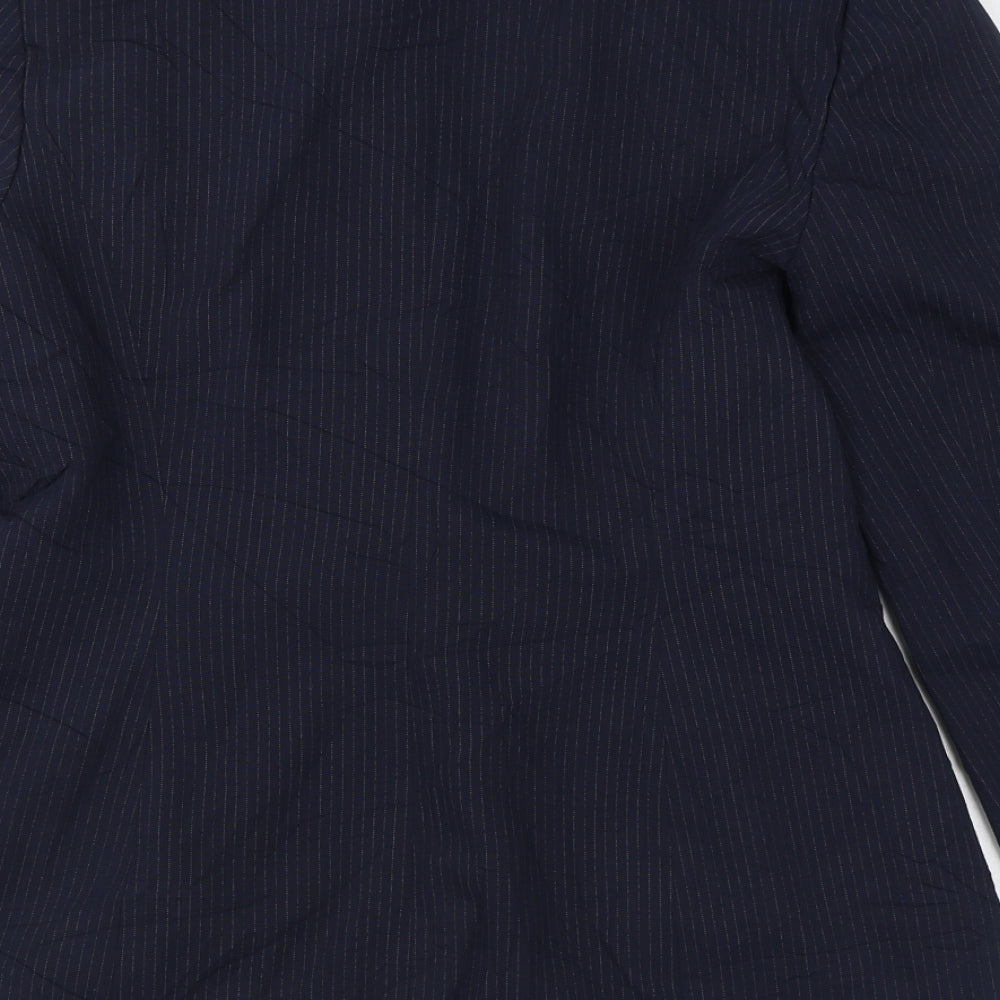 George Womens Blue Striped  Jacket Blazer Size 12  Button