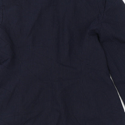 George Womens Blue Striped  Jacket Blazer Size 12  Button