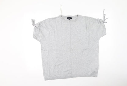 F&F Womens Grey  Viscose Basic T-Shirt Size 12 Round Neck