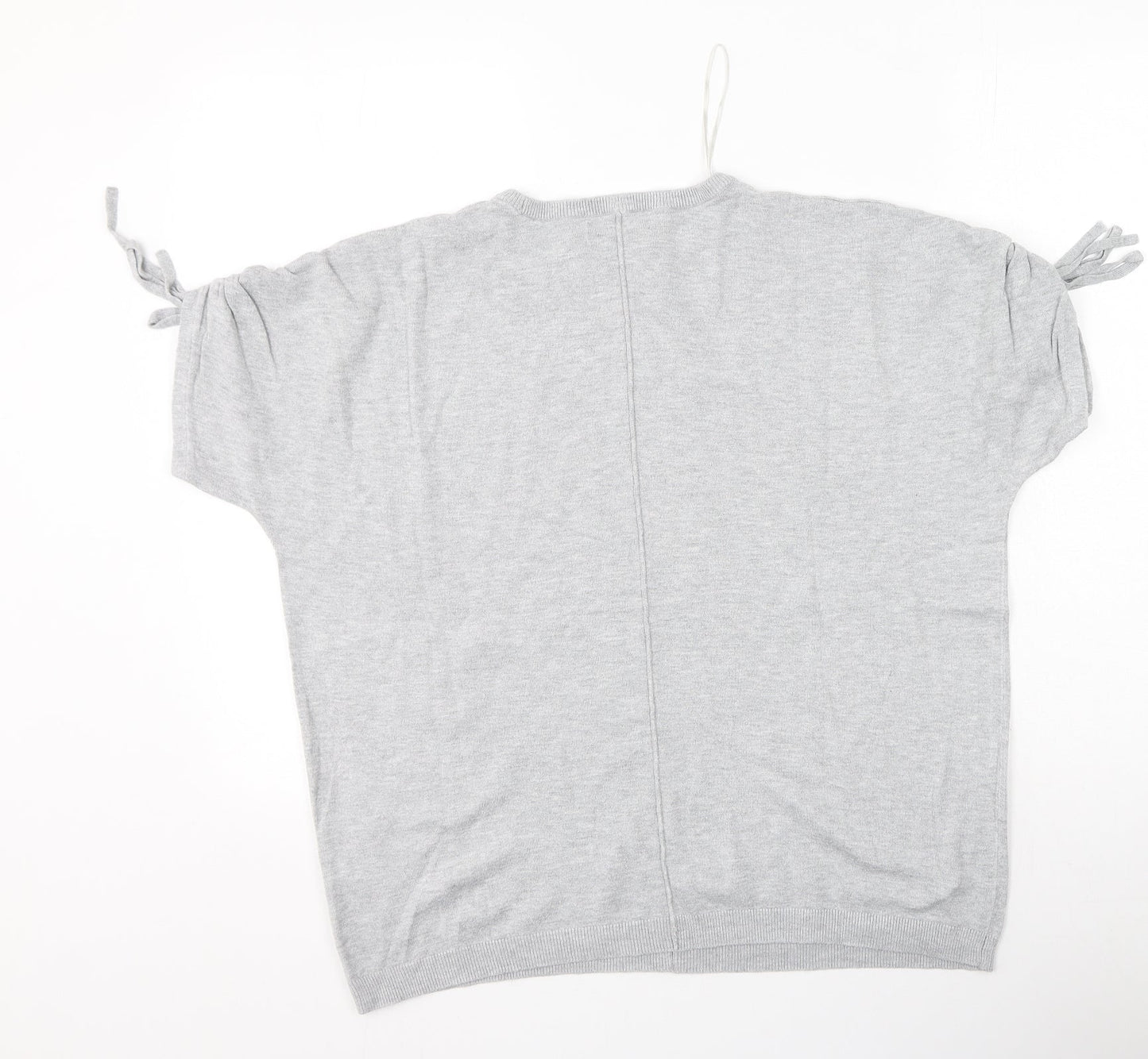 F&F Womens Grey  Viscose Basic T-Shirt Size 12 Round Neck