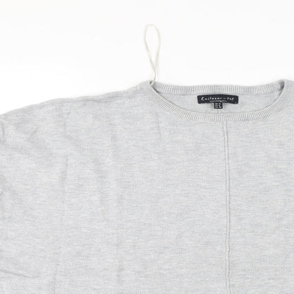 F&F Womens Grey  Viscose Basic T-Shirt Size 12 Round Neck