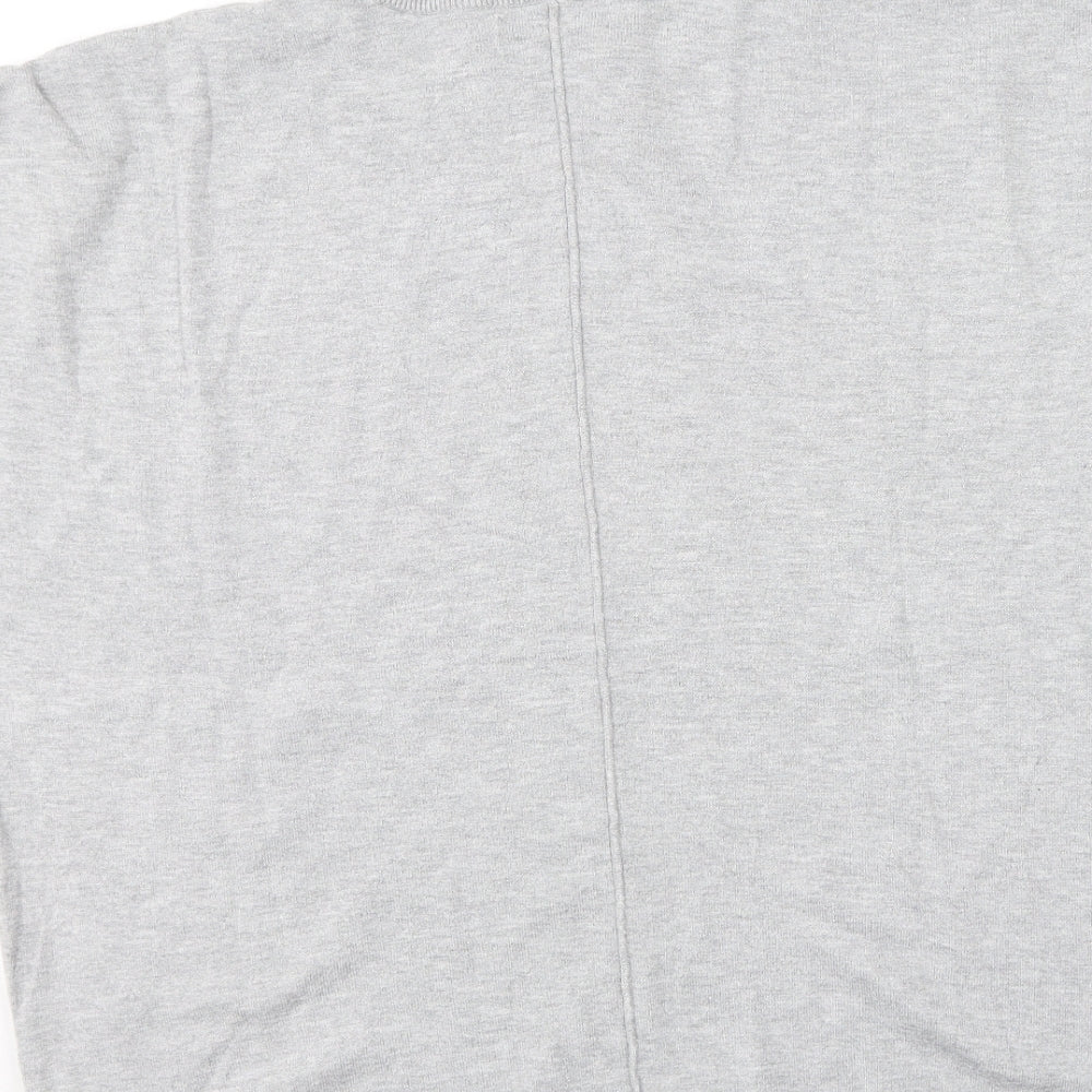 F&F Womens Grey  Viscose Basic T-Shirt Size 12 Round Neck