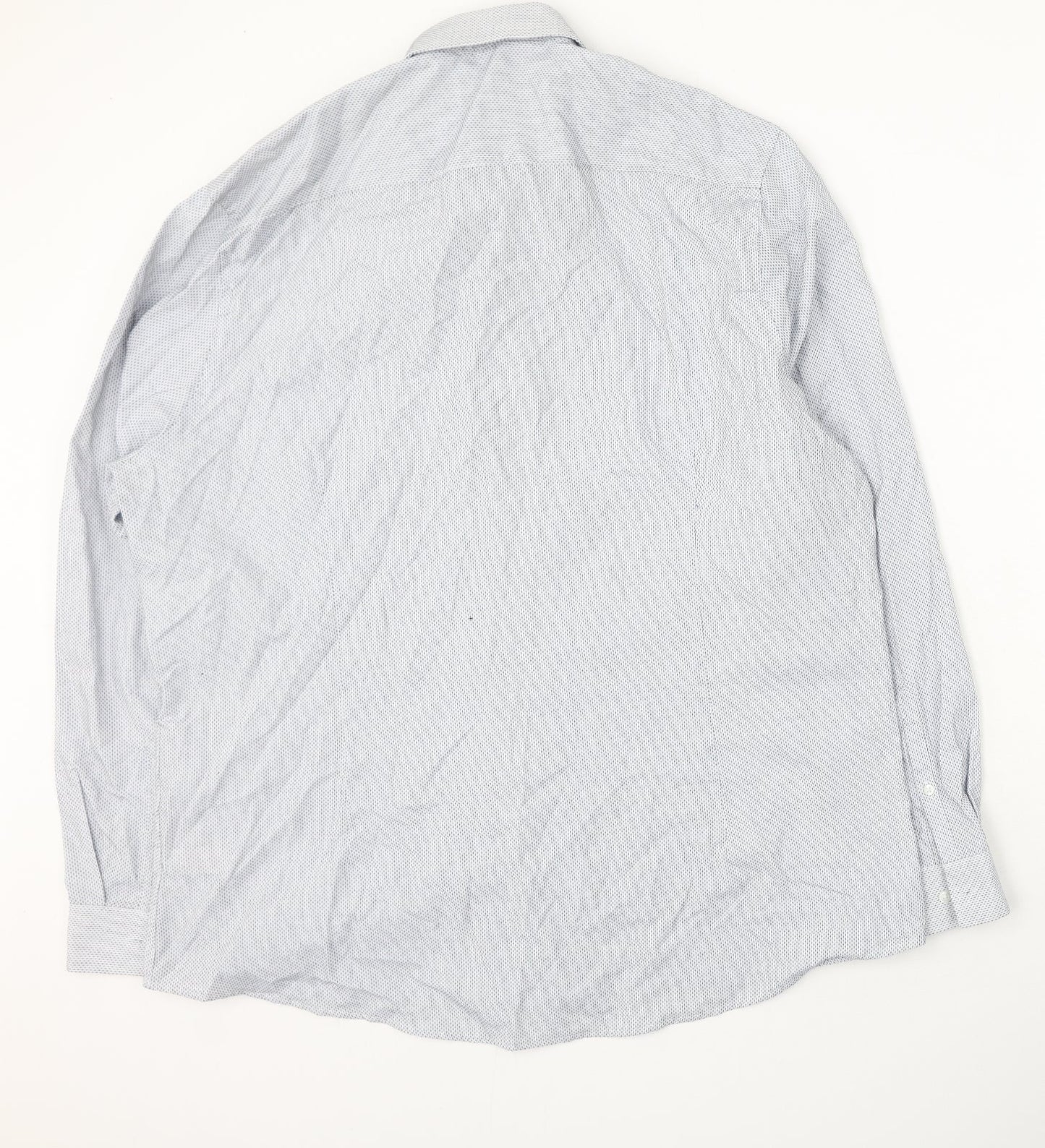 F&F Mens Blue  Polyester  Button-Up Size 44 Collared