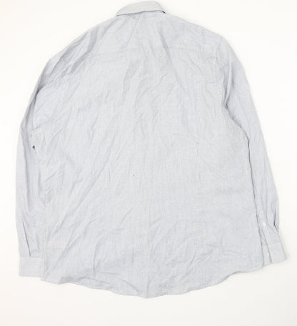 F&F Mens Blue  Polyester  Button-Up Size 44 Collared