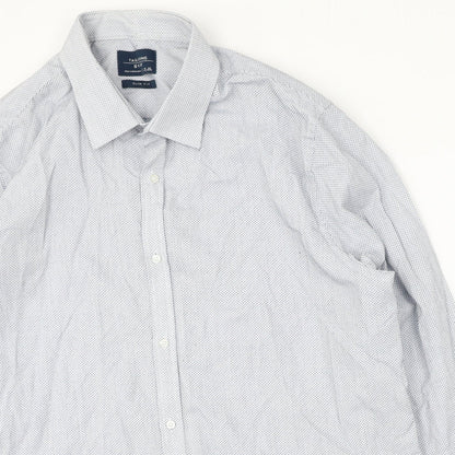 F&F Mens Blue  Polyester  Button-Up Size 44 Collared