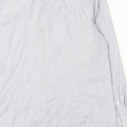 F&F Mens Blue  Polyester  Button-Up Size 44 Collared