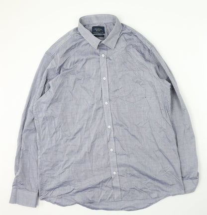 F&F Mens Blue  Polyester  Button-Up Size 43 Collared