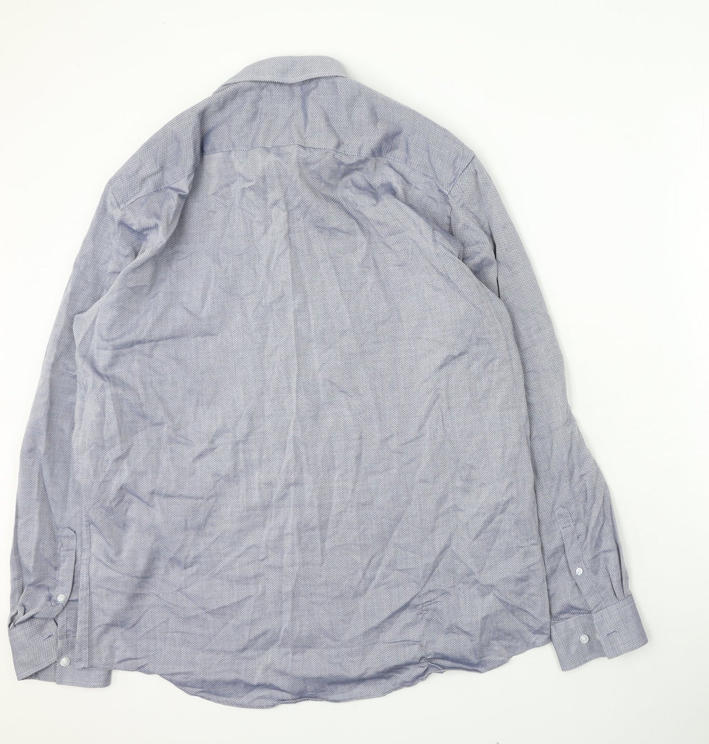 F&F Mens Blue  Polyester  Button-Up Size 43 Collared