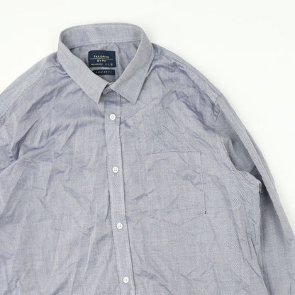 F&F Mens Blue  Polyester  Button-Up Size 43 Collared