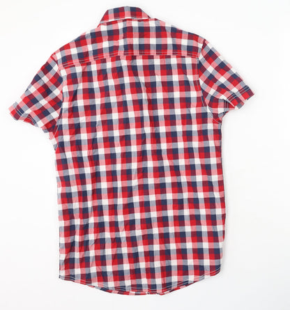 Mens UK Size XS Cedar Wood State Red  Button-Up Short Sleeve Casual Shirt