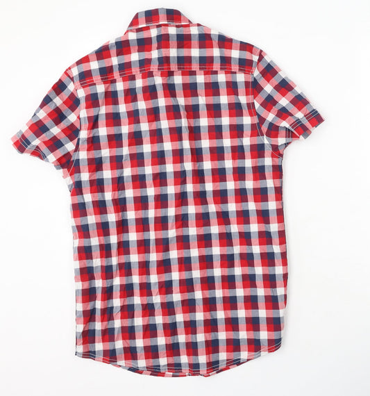 Mens UK Size XS Cedar Wood State Red  Button-Up Short Sleeve Casual Shirt