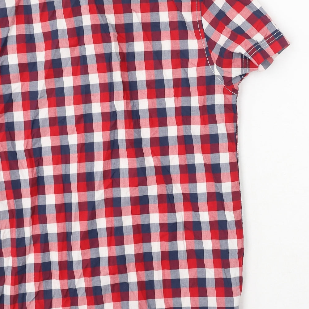 Mens UK Size XS Cedar Wood State Red  Button-Up Short Sleeve Casual Shirt