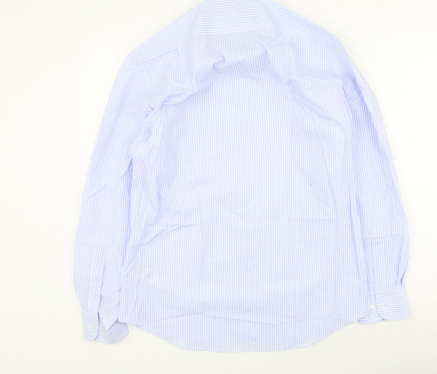 Mens UK Size 39 Marks and Spencer Blue  Button-Up Long Sleeve Casual Shirt