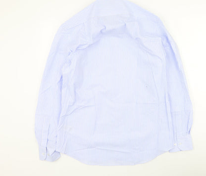 Mens UK Size 39 Marks and Spencer Blue  Button-Up Long Sleeve Casual Shirt