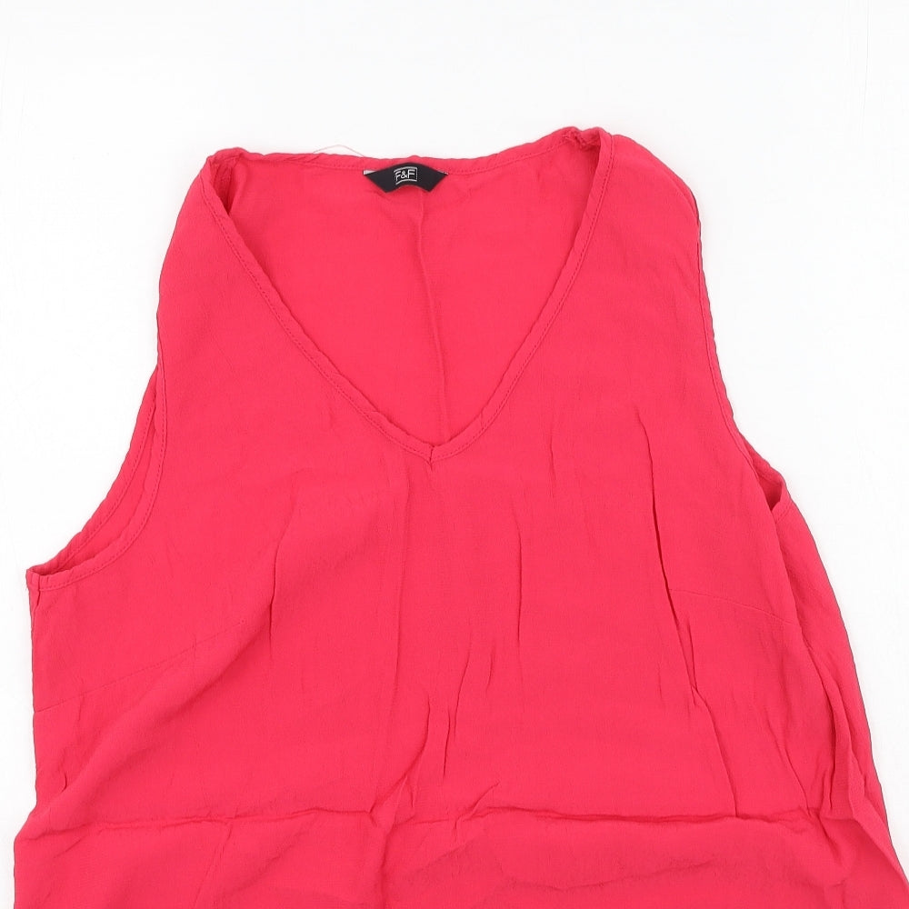 F&F Womens Pink  Viscose Camisole Tank Size 16 V-Neck