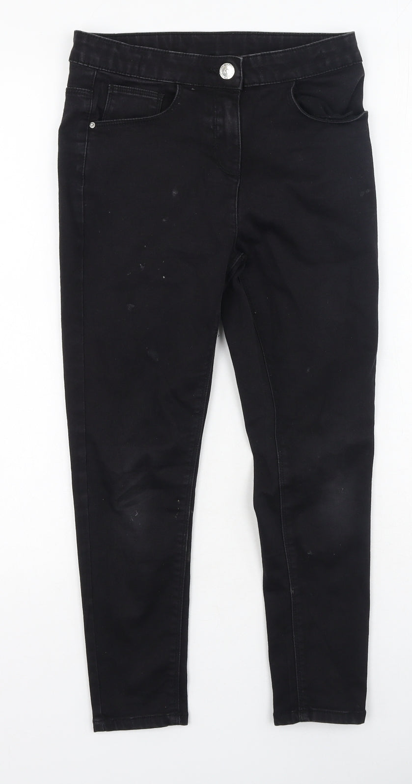 Preworn Girls Black  Cotton Skinny Jeans Size 10 Years  Regular