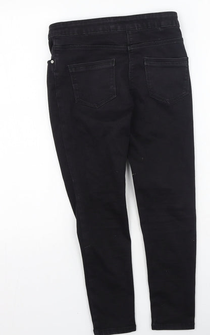 Preworn Girls Black  Cotton Skinny Jeans Size 10 Years  Regular