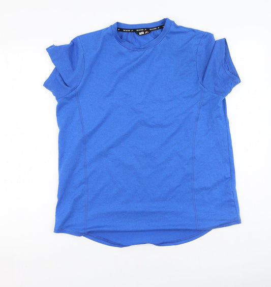 F&F Mens Blue  Polyester  T-Shirt  Round Neck