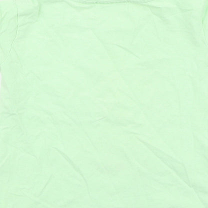 Traditional craftwear Girls Green  Cotton Basic Casual Size 5-6 Years Round Neck