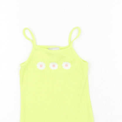 Preworn Girls Green  Polyester Pencil Dress  Size 5 Years  Square Neck